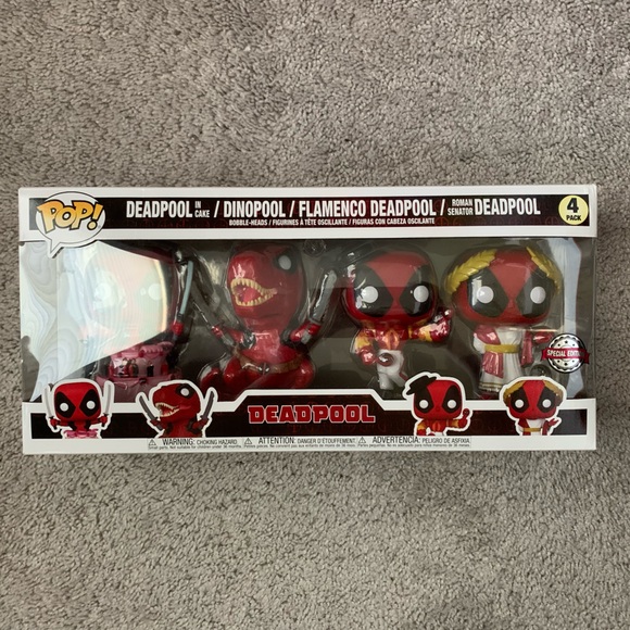 Funko Other - 4 pack - (Deadpool in cake/ Dinopool/ Flamenco Deadpool/ Roman Senator Deadpool)